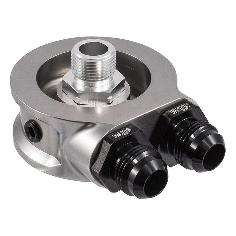 19-SP76-22-22 Hyperflow Sandwich Oil Filter Adapter, Billet Aluminum Oil Filter Sandwich Plate Adaper, 22 mm x 1.5