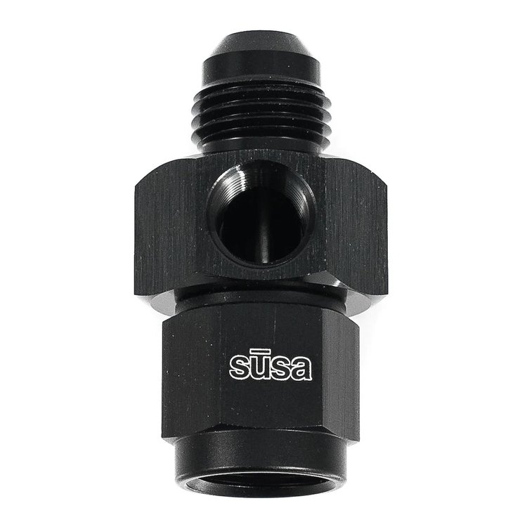 22-AN16AN16-NPT18T In-line Port Adapter, 1/8 in. NPT, AN Female to AN Male, AN16 Union Adapter w/ 1/8 in. NPT Port