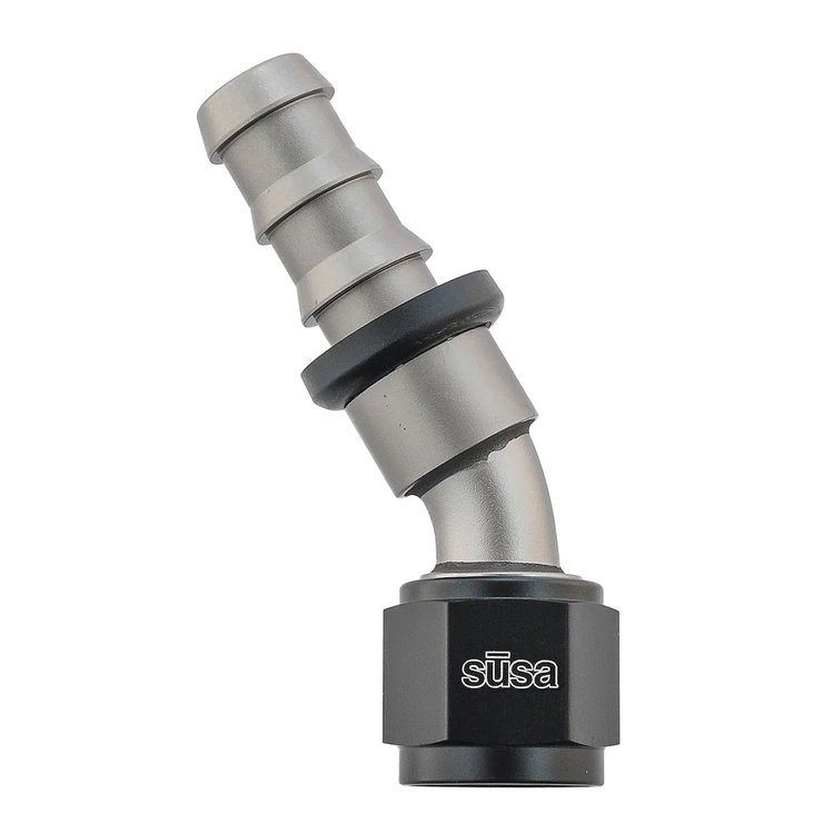 22-AN08PL08-30 Hose End, AN08 Female to -08 PushLock Male, 30-Degree