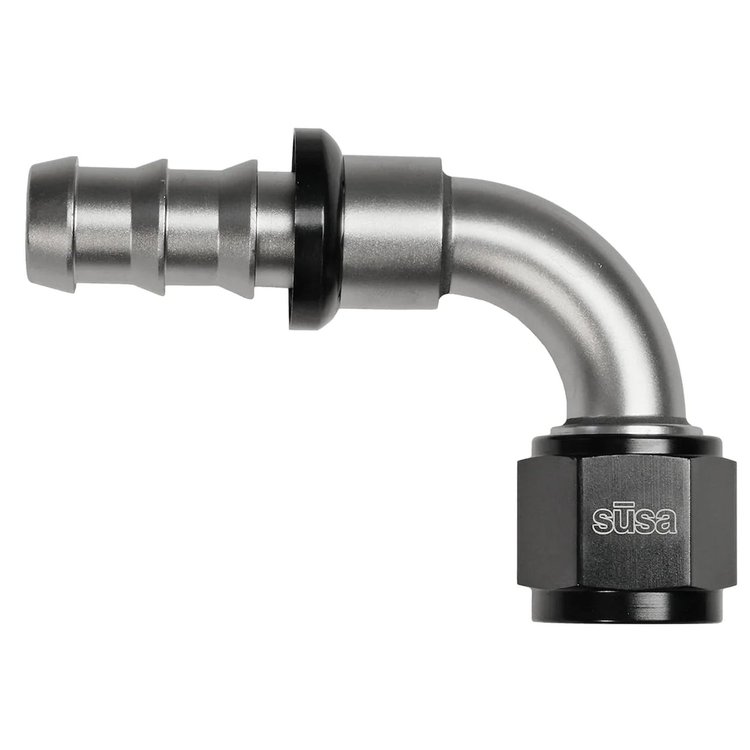 22-AN08PL08-90 Hose End, AN08 Female to -08 PushLock Male, 90-Degree