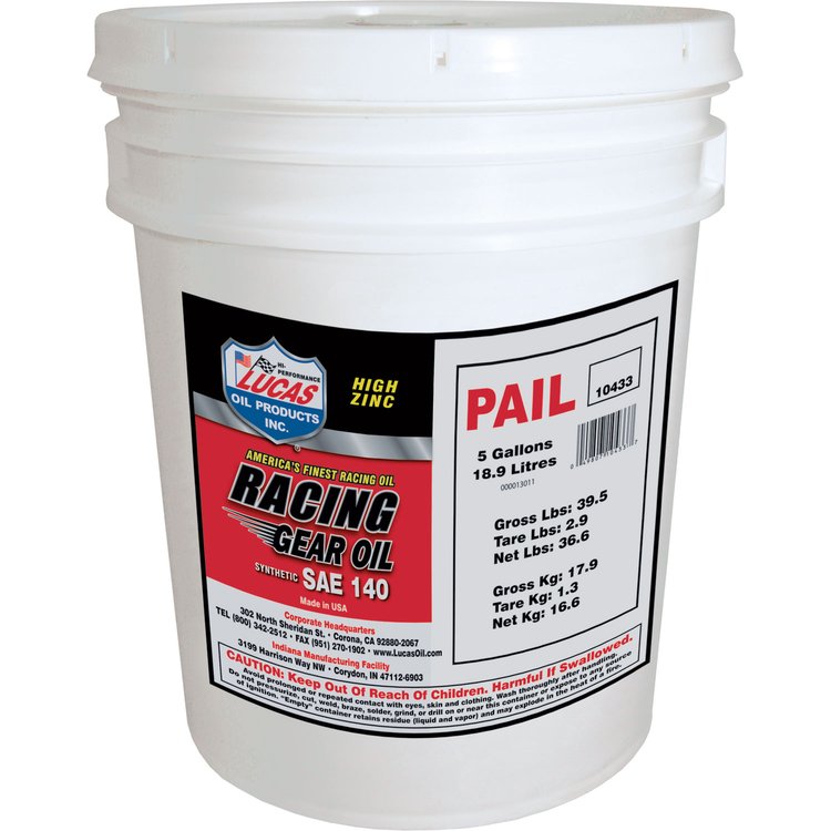 Synthetic SAE 140 Race Gear Oil 5 Gallon Pail