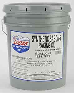 0W-5 Synthetic Racing Only Oil 5 Gallon Pail