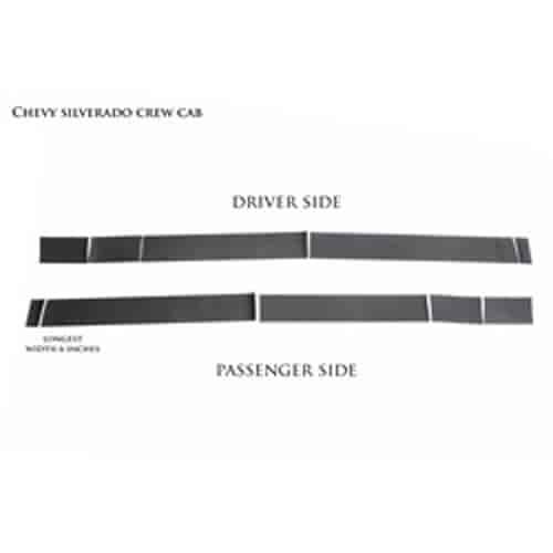 07-13 SILVERADO 1500 5.5 BED CREW CAB PICKUP RHINO LININGS ROCKER GUARDS-LG BLACK