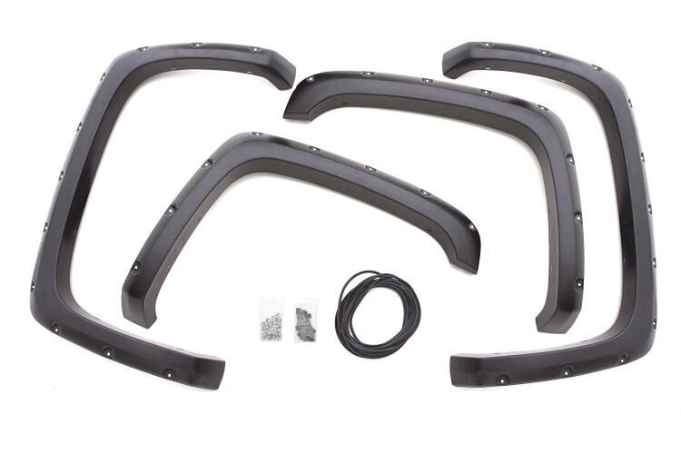 RX-Rivet Style Front/Rear Fender Flares For Select Late-Model GMC Sierra 1500 Trucks [Textured Finish]