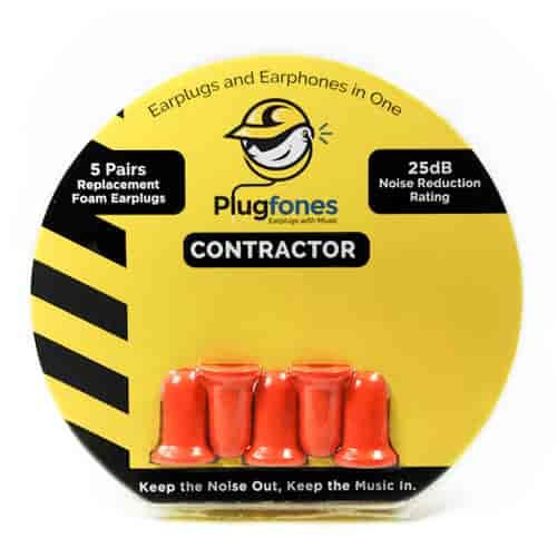 Orange Foam Earplug Replacements for Contractor Plugfones