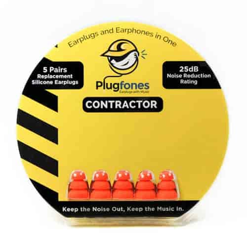 Orange Silicone Earplug Replacements for Contractor Plugfones