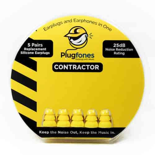 Yellow Silicone Earplug Replacements for Contractor Plugfones