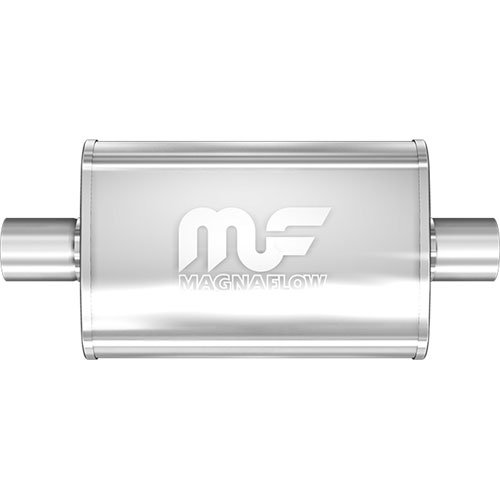 *USED 4" x 9" Oval Muffler In/Out: 2.5" Body Length: 14" Overall Length: 20" Core Size: 2.5"