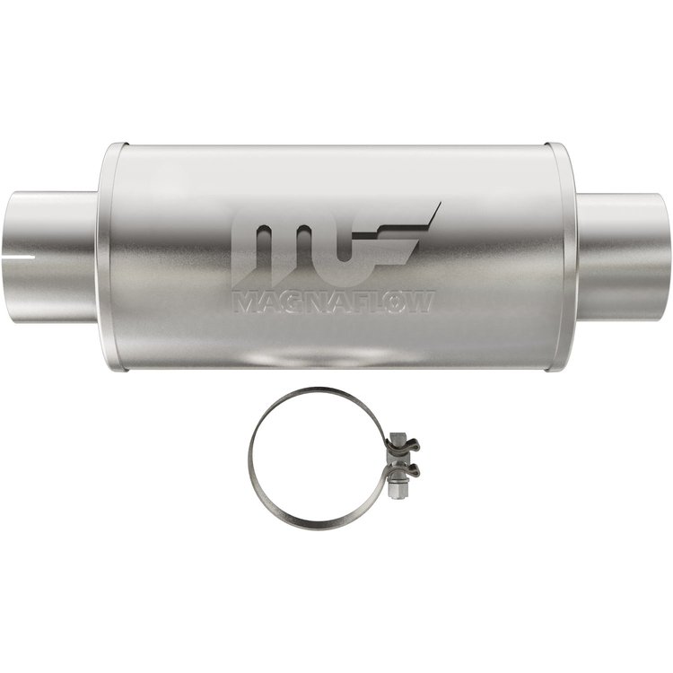 7 X 7in. Round Straight-Through Performance Exhaust Muffler 12775