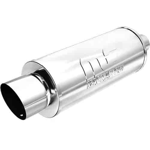 Street Series Universal Muffler With Single Tip Inlet/Outlet: 2.25"/4"