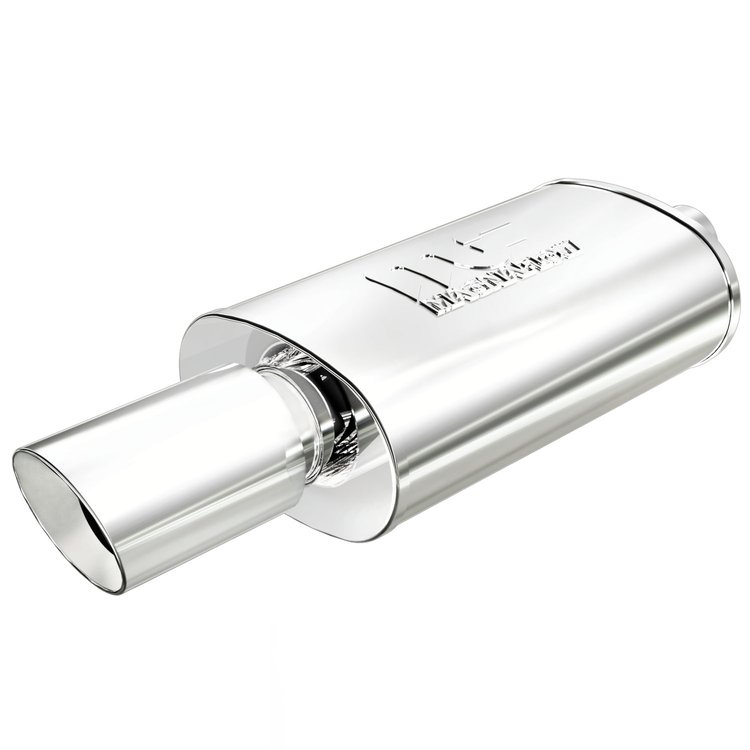 Race Series Universal Muffler With Single Tip Inlet/Outlet: 3"/4"