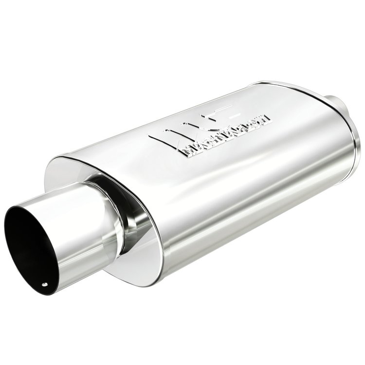 Race Series Universal Muffler With Single Tip Inlet/Outlet: 2.25"/4"