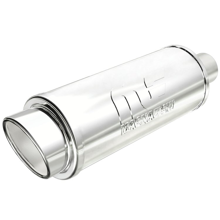 Street Series Universal Muffler With Single Tip Inlet/Outlet: 2.25"/4"