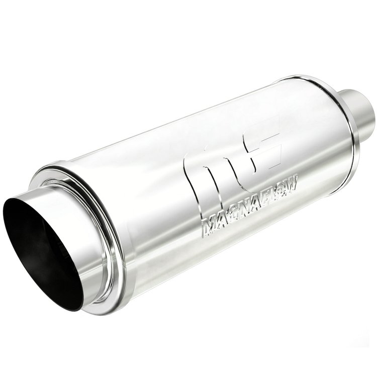 Street Series Universal Muffler With Single Tip Inlet/Outlet: 2.25"/4"