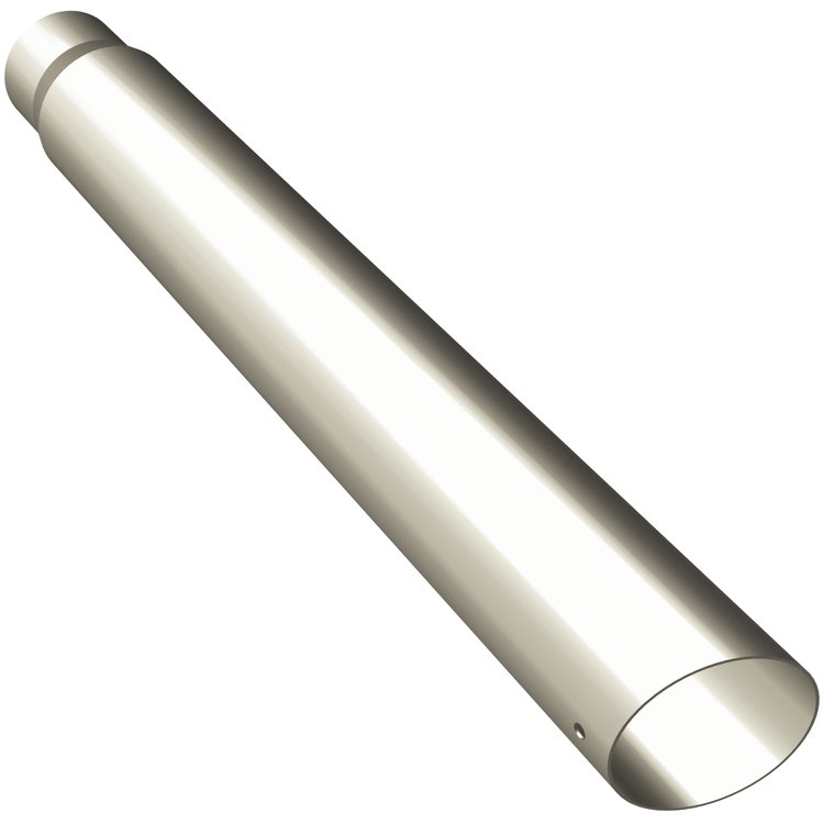 Polished Stainless Steel Weld-On Single Exhaust Tip Inlet Inside Diameter: 2.5"
