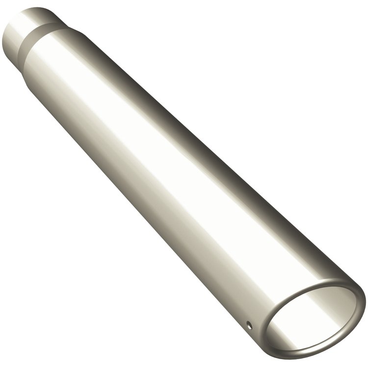 Polished Stainless Steel Weld-On Single Exhaust Tip Inlet Inside Diameter: 2.5"