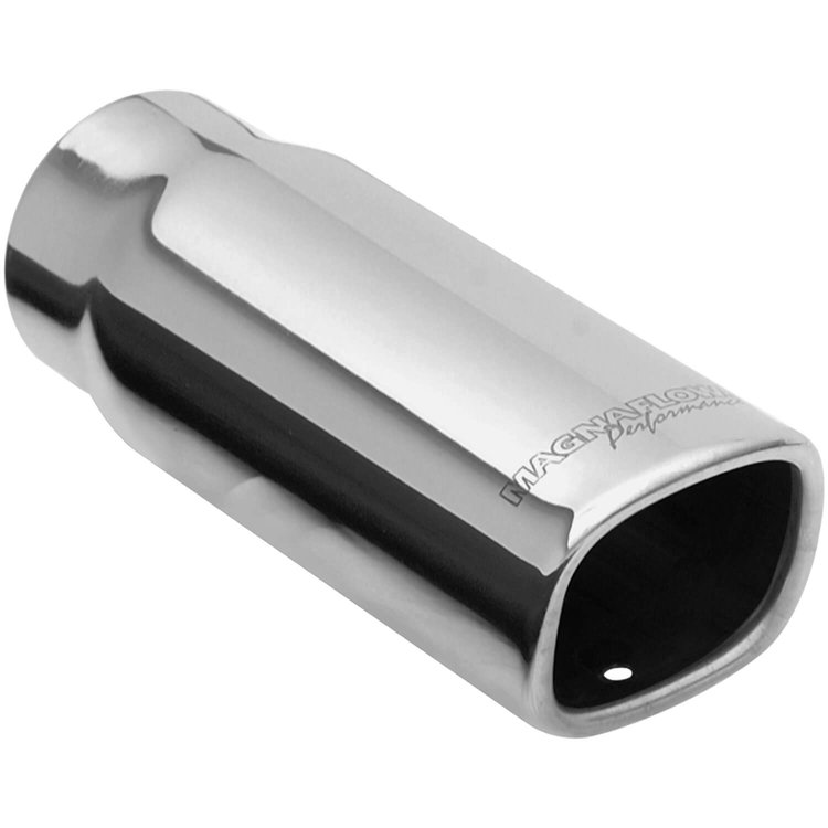 Polished Stainless Steel Weld-On Single Exhaust Tip Inlet Inside Diameter: 2.25"