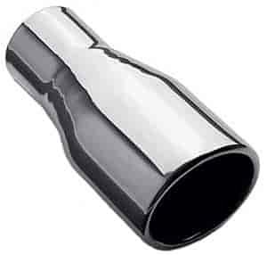 Polished Stainless Steel Weld-On Single Exhaust Tip Inlet Inside Diameter: 2.25"