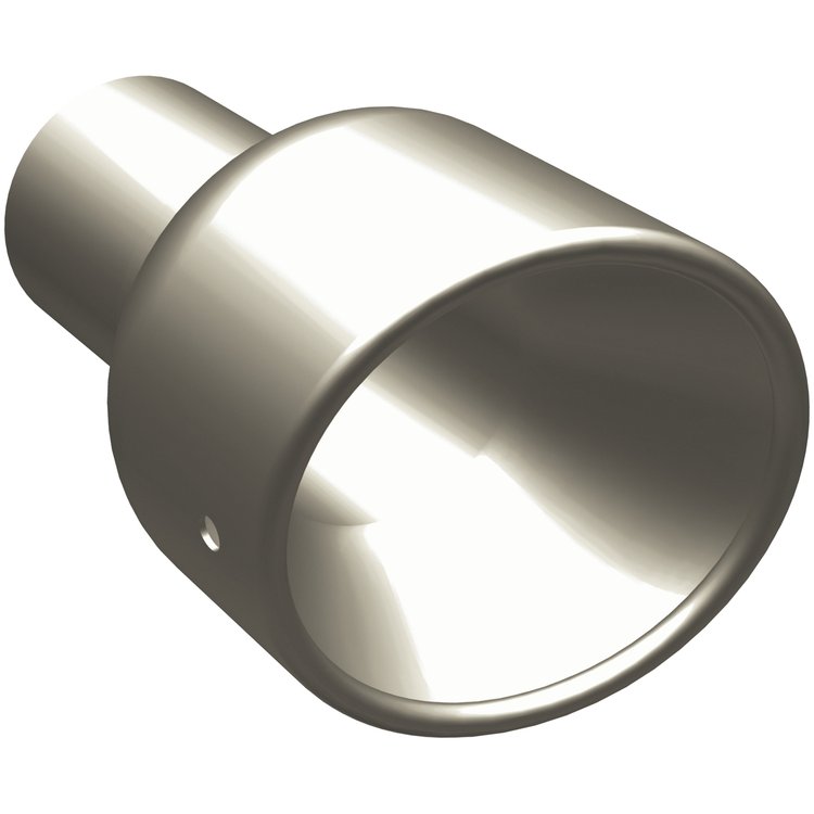 Polished Stainless Steel Weld-On Single Exhaust Tip Inlet Inside Diameter: 2.25"