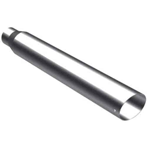Polished Stainless Steel Weld-On Single Exhaust Tip Inlet Inside Diameter: 2.5"