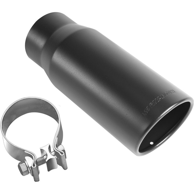 Polished Stainless Steel Clamp-On Single Exhaust Tip Inlet Inside Diameter: 4"