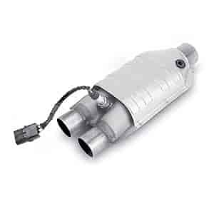Oval Catalytic Converter OEM Grade 2" Inlet/2.5" Outlet Diameter