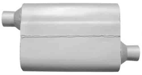Rumble 4.5" x 9.75" Body Turbo Performance Muffler Offset In/Offset Out: 2.5"/2.5"