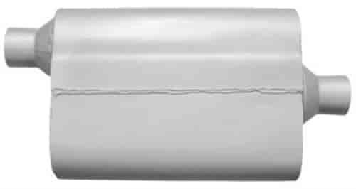Rumble 4.5" x 9.75" Body Turbo Performance Muffler Offset In/Center Out: 2.25"/2.25"