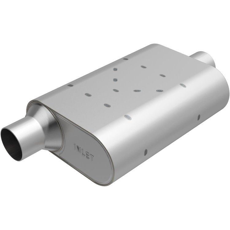 Rumble Chamber Muffler Offset In/Center Out, Inlet/Outlet: 3 in., Overall Length: 13 in.