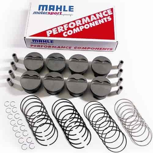 Small Block Chevy PowerPak Piston & Ring Kit Forged 4032 High Silicon Low Expansion Aluminum Alloy