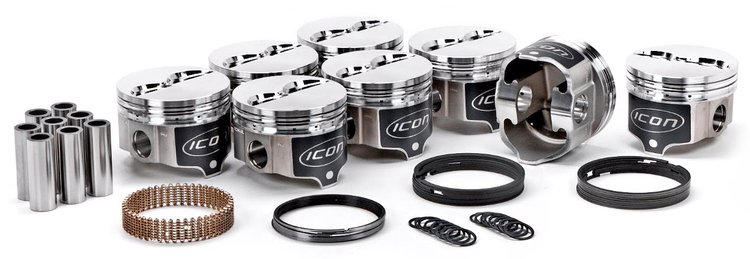 IC968KTD.055 ICON Premium Forged Pistons & Ring Set for Big Block Chrysler RB Engines [4.320 in.]