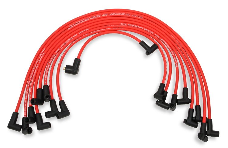8mm Red Pro Wire Spark Plug Wire Set Small Block Chevy 350 HEI
