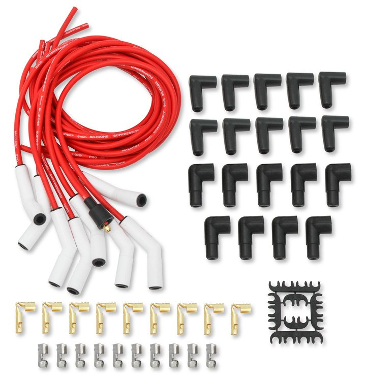 947C PSW Universal Ceramic Spark Plug Wires [135 Degree, Red]