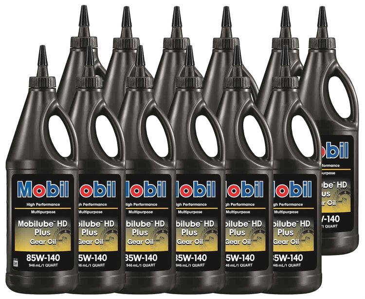 Mobilube HD Plus Gear Lube 85W140, 12 X 1QT.