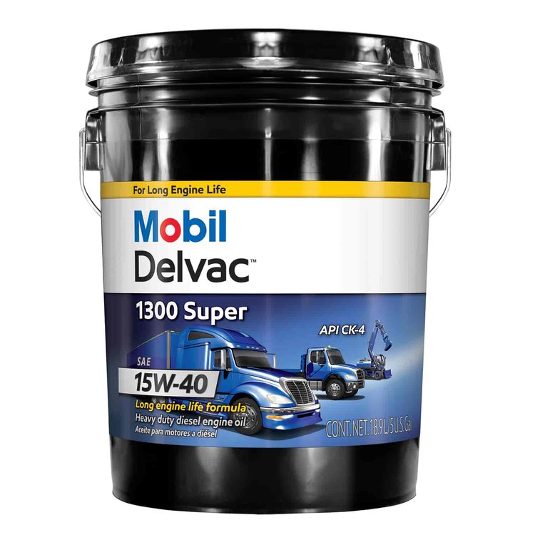 122491 Delvac 1300 Super 15W-40 Synthetic Blend Diesel Oil, 5-Gallon