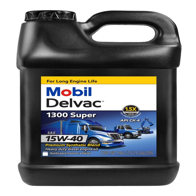 122493-1 Delvac 1300 Super 15W-40 Synthetic Blend Diesel Oil, 2.5-Gallon Jug