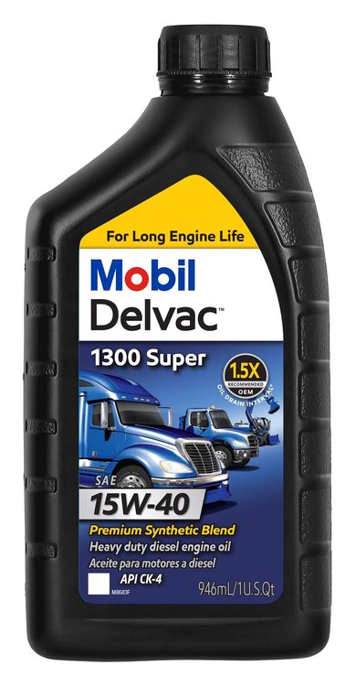 122494-1 Delvac 1300 Super 15W-40 Synthetic Blend Diesel Oil, 1-Quart Bottle
