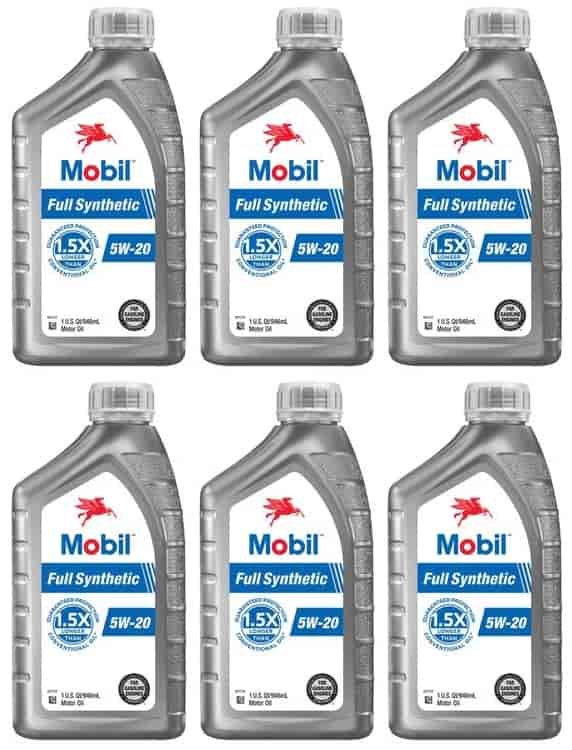 Mobil Full-Synthetic Engine Oil 5W20 6-Quarts (1 Case)