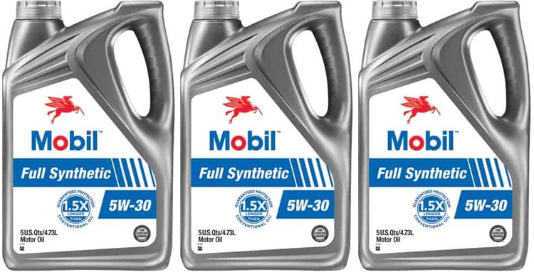 Mobil Full-Synthetic Engine Oil 5W30 (3) 5-Quart Jugs