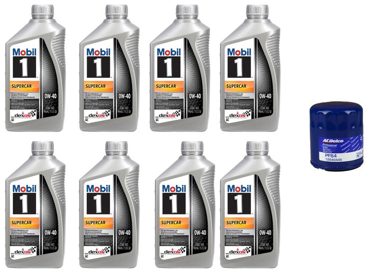 126870-1 Mobil 1 Supercar Advanced Synthetic Oil Change Kit w/AC Delco PF64 Filter [Non-Z06]