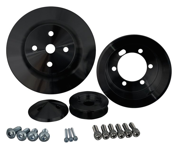 10010-08 Big Block Chrysler Performance Ratio V-Belt Pulley Kit - Black (1V)