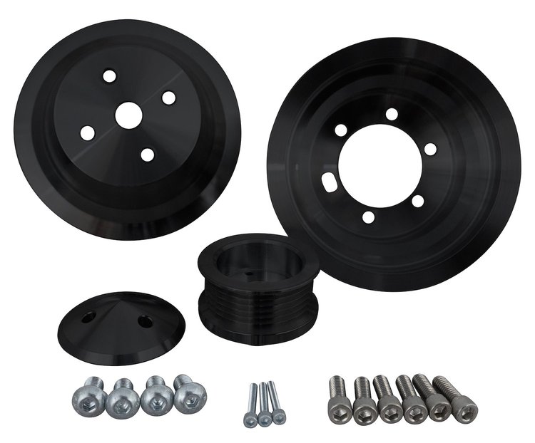 10300-08 Small Block Chrysler Serpentine Pulley Kit - Black (1V)