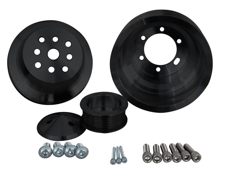 10315-08 Big Block Chrysler Serpentine Pulley Kit - Black (2V)
