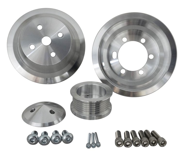 6-Rib Serpentine Belt Pulley Set