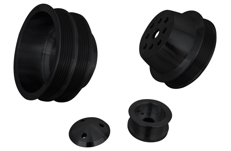 10335-08 Big Block Chrysler Serpentine Pulley Kit for Fluid Damper - Black (2V)
