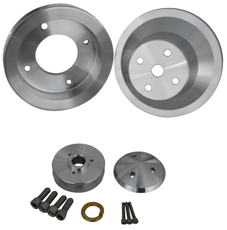 Pontiac V-Belt Pulley Kit - Performance Series 1969-Up Pontiac 350-400, 428, 455