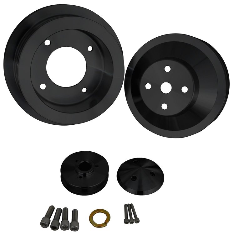 13050-08 Pontiac V-Belt Pulley Kit - Black(3V)