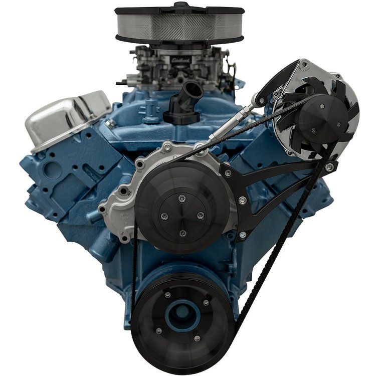 13100-08 Pontiac Ultra Serpentine Conversion w/ Tensioner - ALT Only - Black