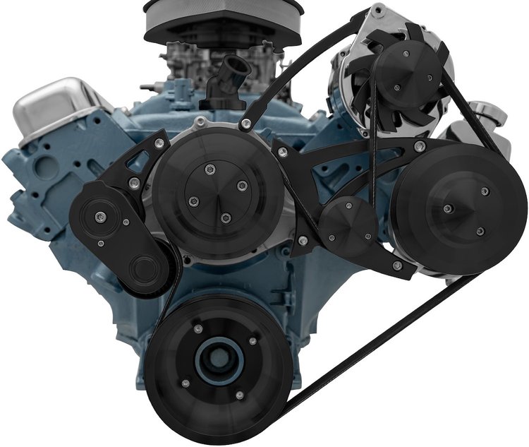 Serpentine Drive Conversion Kit Pontiac V-8 with Saginaw Press Fit Power Steering