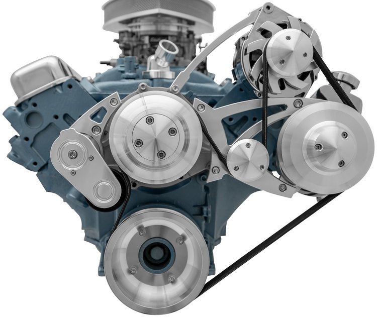 Serpentine Drive Conversion Kit Pontiac V-8 with Saginaw Press Fit Power Steering